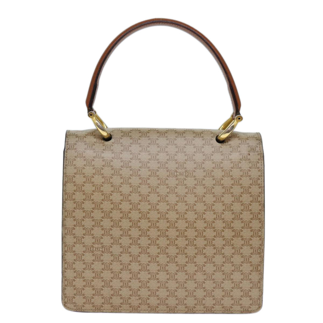 Celine Macadam Canvas Hand Bag Beige Auth 73851