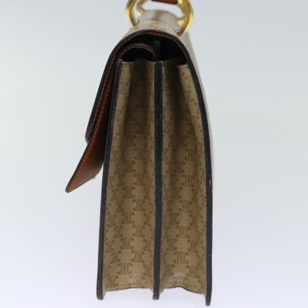 Celine Macadam Canvas Hand Bag Beige Auth 73851