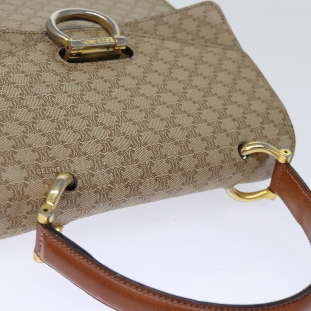 Celine Macadam Canvas Hand Bag Beige Auth 73851