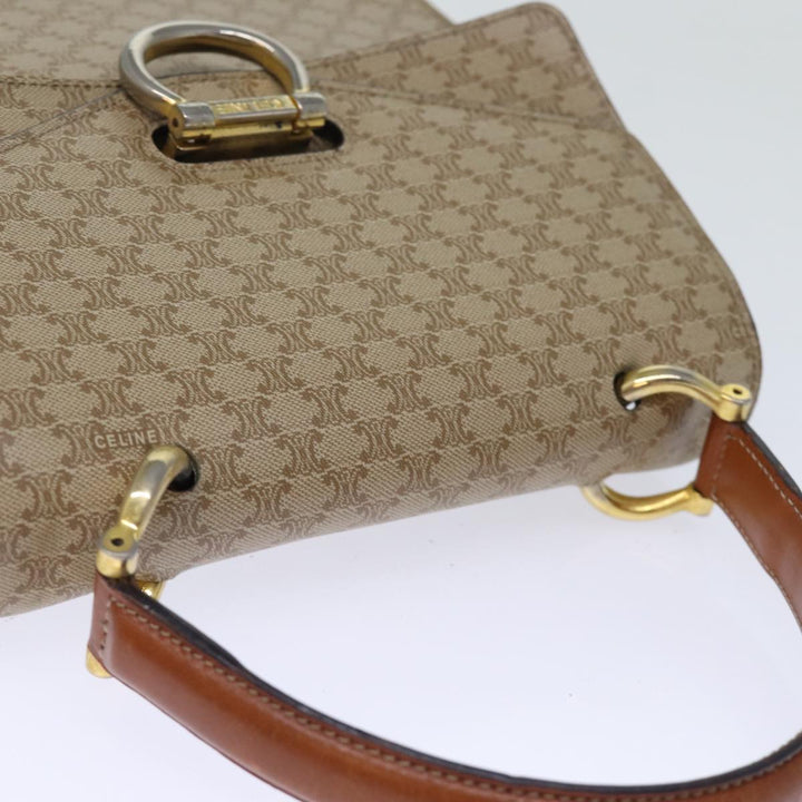 Celine Macadam Canvas Hand Bag Beige Auth 73851