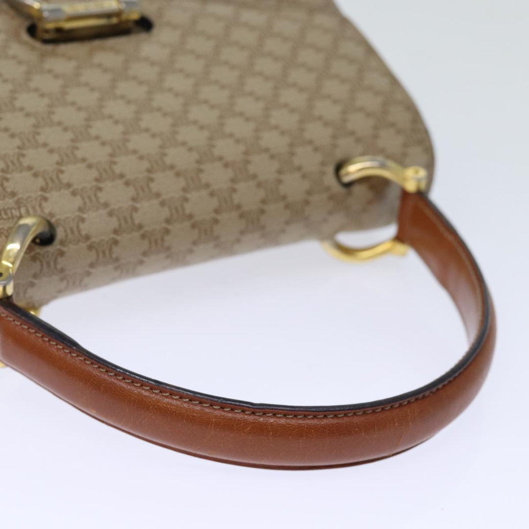 Celine Macadam Canvas Hand Bag Beige Auth 73851
