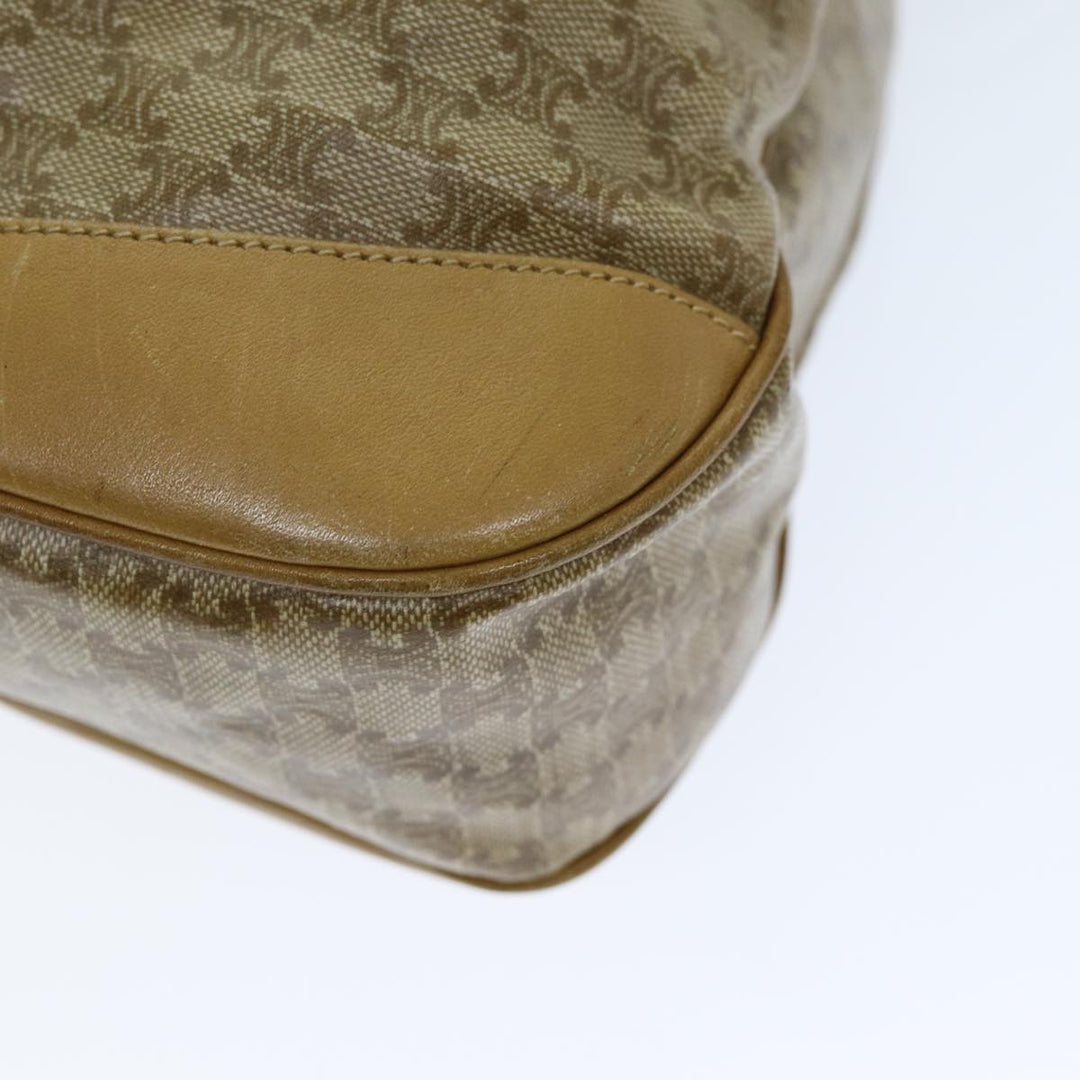 Celine Macadam Canvas Shoulder Bag Beige Auth 73856