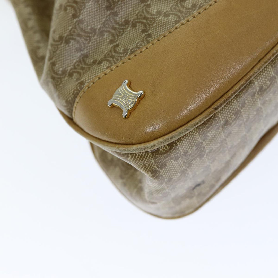 Celine Macadam Canvas Shoulder Bag Beige Auth 73856
