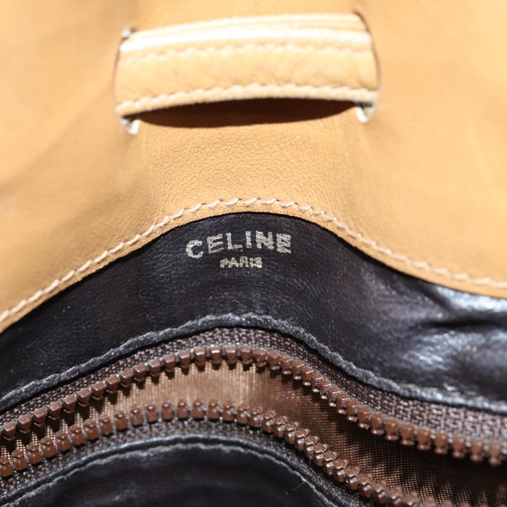 Celine Macadam Canvas Shoulder Bag Beige Auth 73856