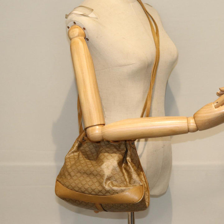 Celine Macadam Canvas Shoulder Bag Beige Auth 73856