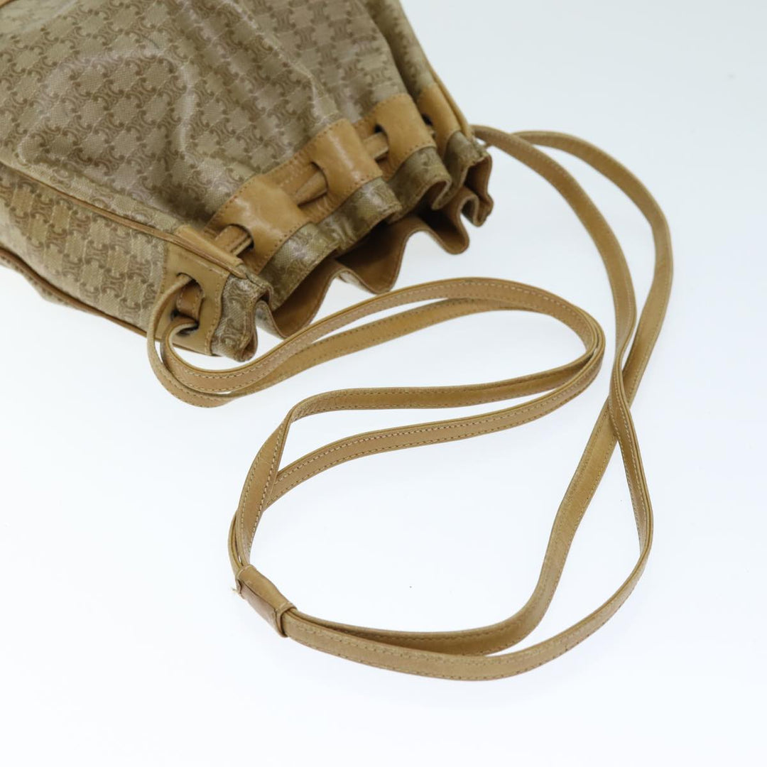 Celine Macadam Canvas Shoulder Bag Beige Auth 73856
