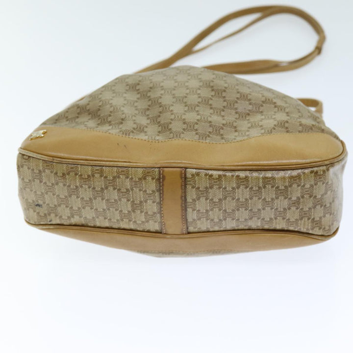 Celine Macadam Canvas Shoulder Bag Beige Auth 73856