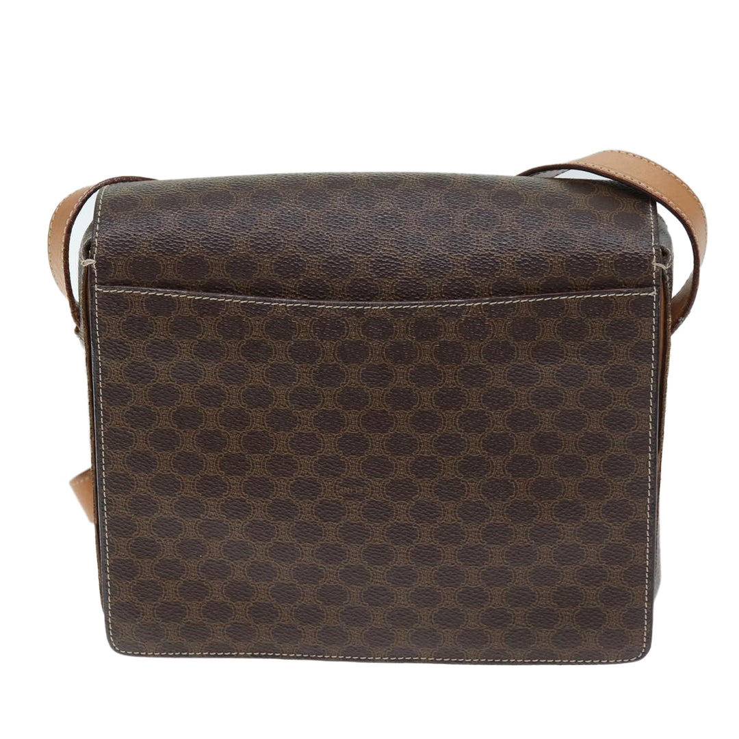 Celine Macadam Canvas Shoulder Bag PVC Brown Auth 73945