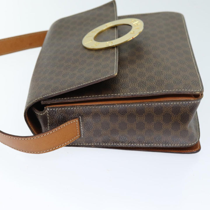 Celine Macadam Canvas Shoulder Bag PVC Brown Auth 73945