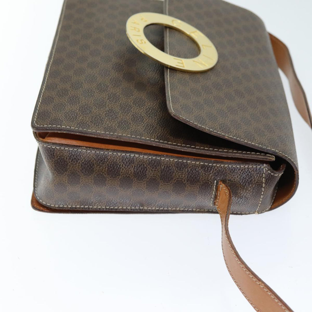 Celine Macadam Canvas Shoulder Bag PVC Brown Auth 73945
