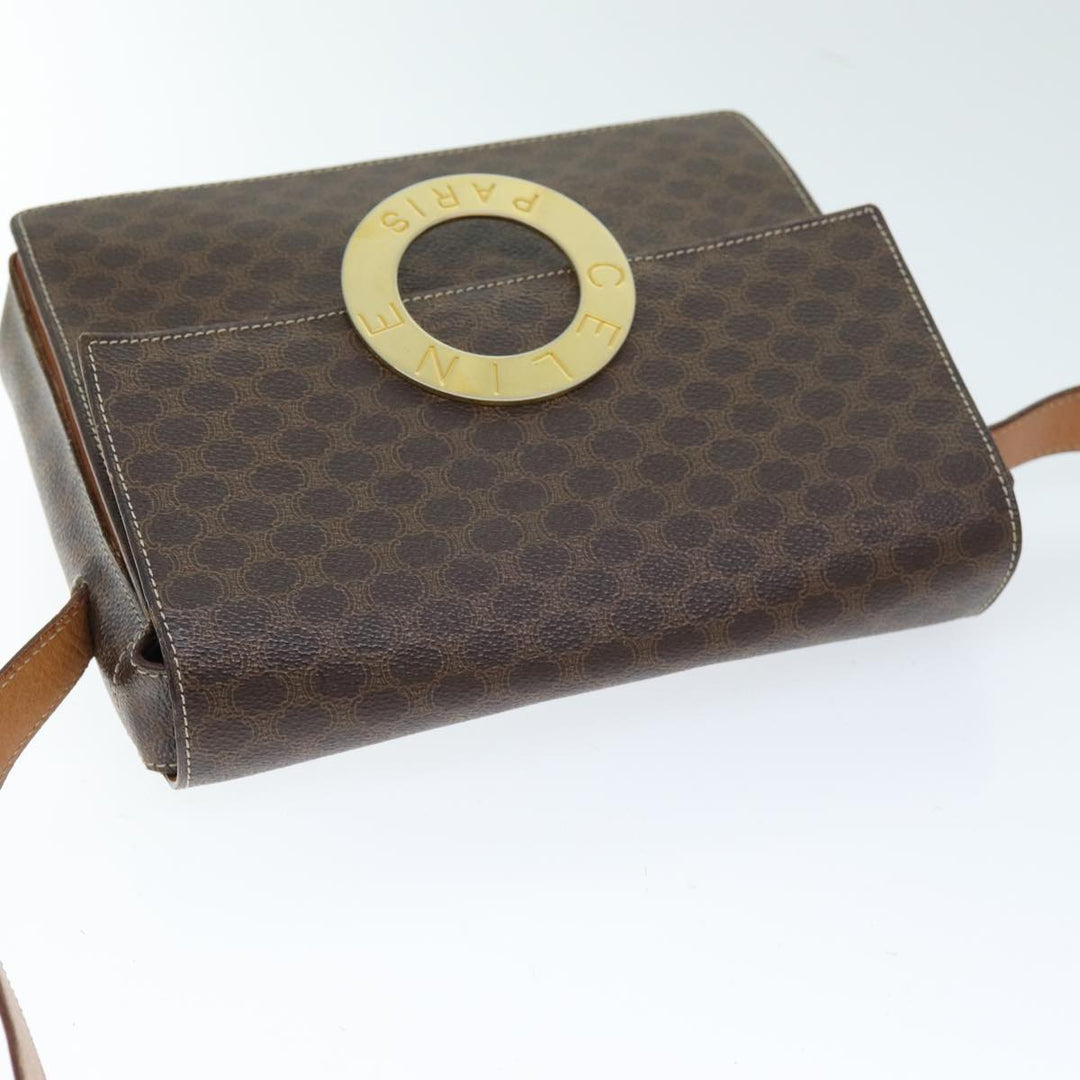 Celine Macadam Canvas Shoulder Bag PVC Brown Auth 73945