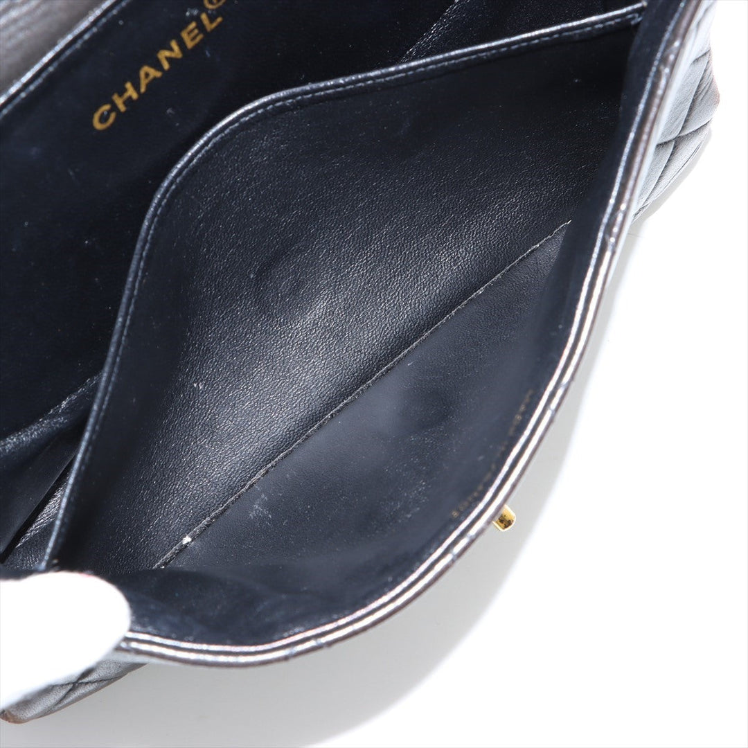 Top Quality Chanel Vintage Double Flap Shoulder Bag in Lambskin Black