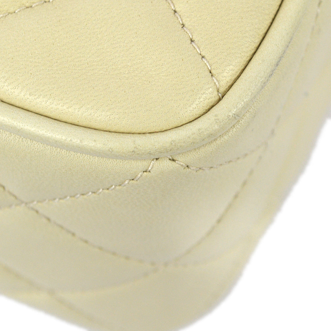 Top Quality Chanel 1989-1991 Ivory Lambskin Camera Bag Large