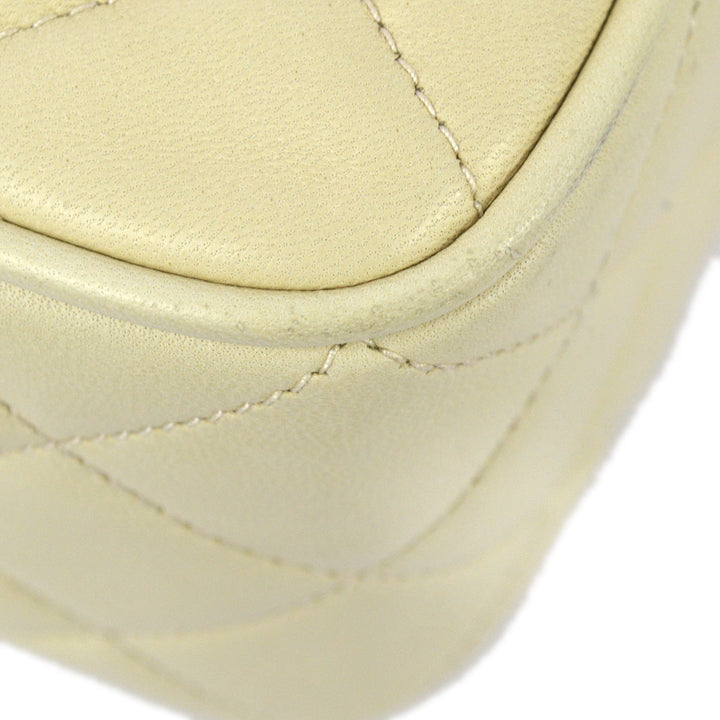 Top Quality Chanel 1989-1991 Ivory Lambskin Camera Bag Large