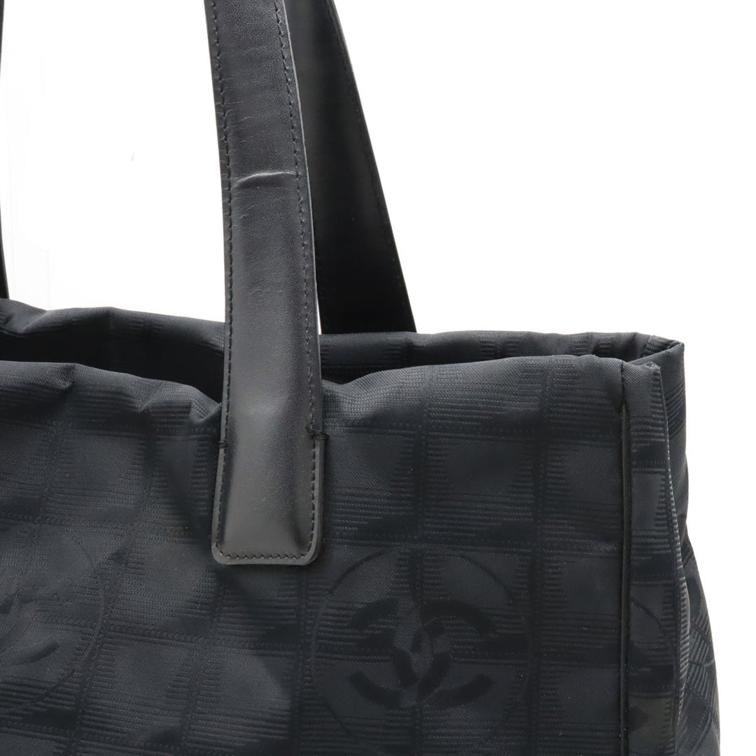 Top Quality Chanel NEW LABEL LINE Tote MM TORTE BAG Nylon  Black Black Gold  A15991