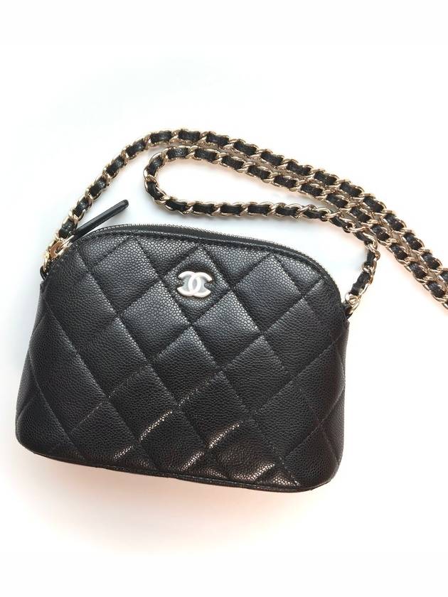 CC Logo Mini Pouch Cross Bag Black Chanel