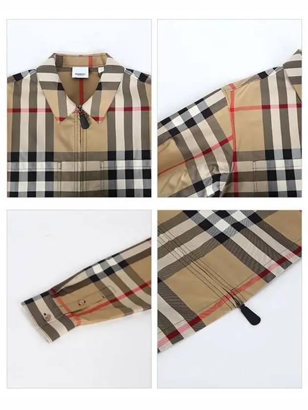 Burberry Check Cotton Oversized Long Sleeve Shirt Archive Beige