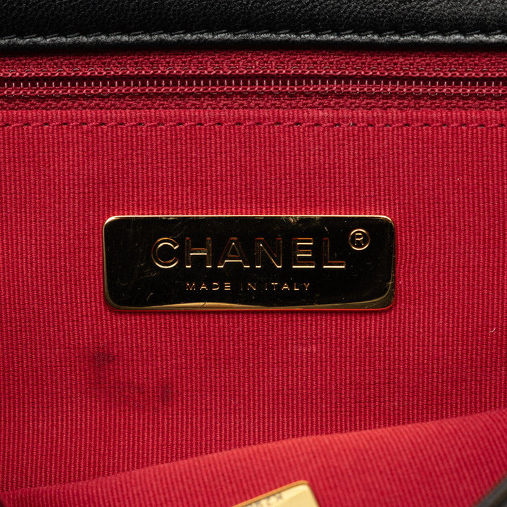 Top Quality Chanel Single Flap 24 in Lambskin Leather Quilted Black Ladies