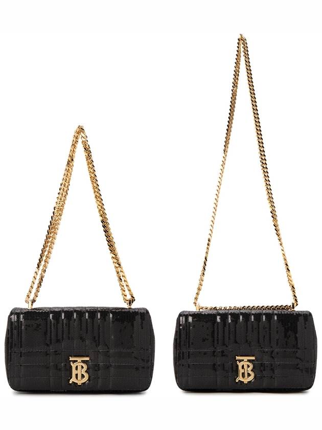 Burberry Lola Sequin Quilted Leather Small Shoulder Bag Black