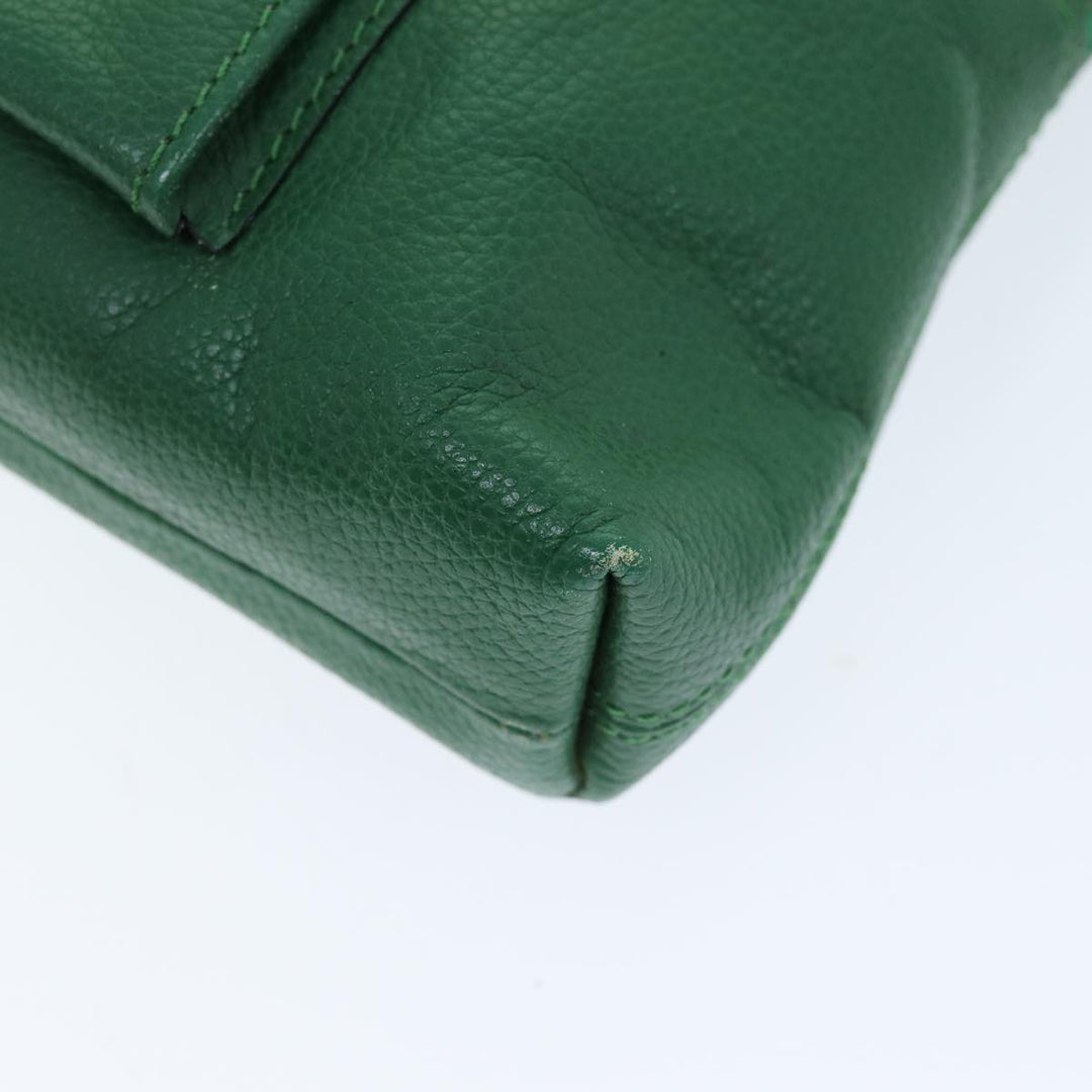 Celine Shoulder Bag Leather Green  74192