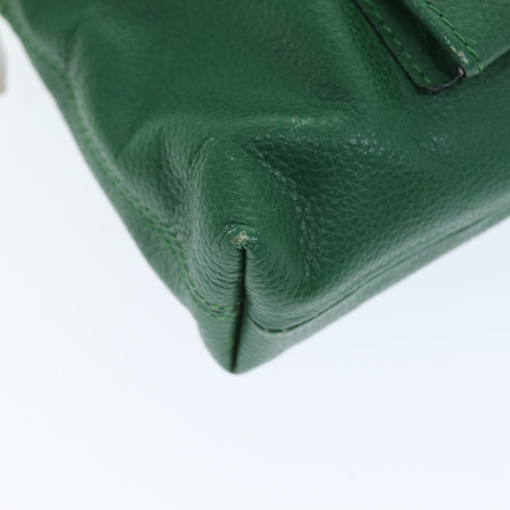 Celine Shoulder Bag Leather Green  74192