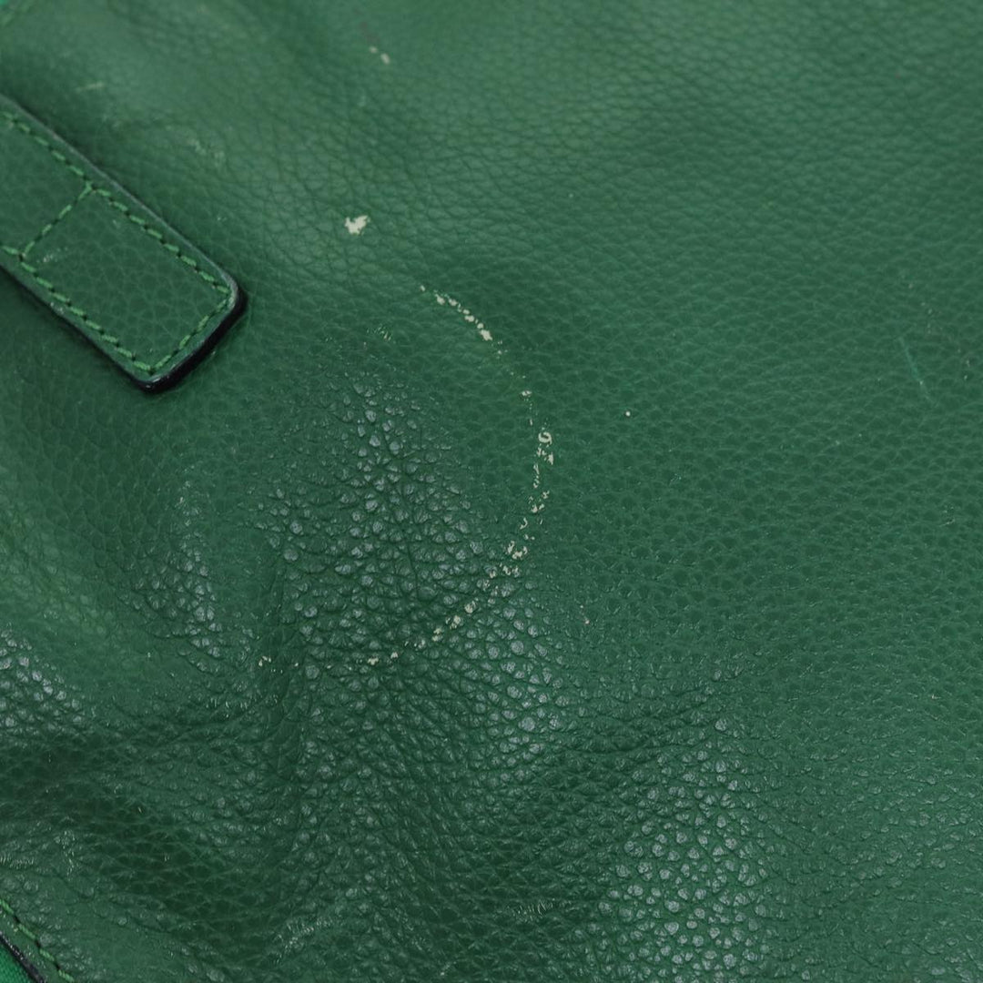 Celine Shoulder Bag Leather Green  74192