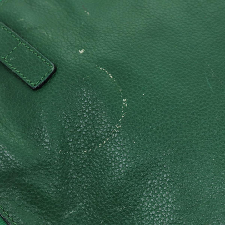 Celine Shoulder Bag Leather Green  74192