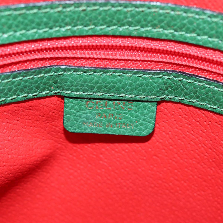 Celine Shoulder Bag Leather Green  74192