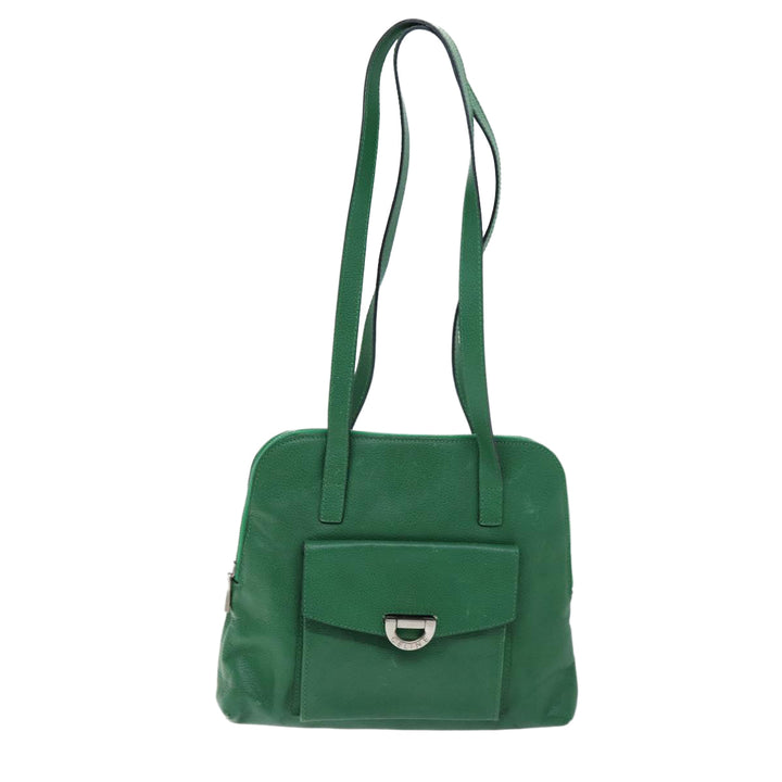 Celine Shoulder Bag Leather Green  74192