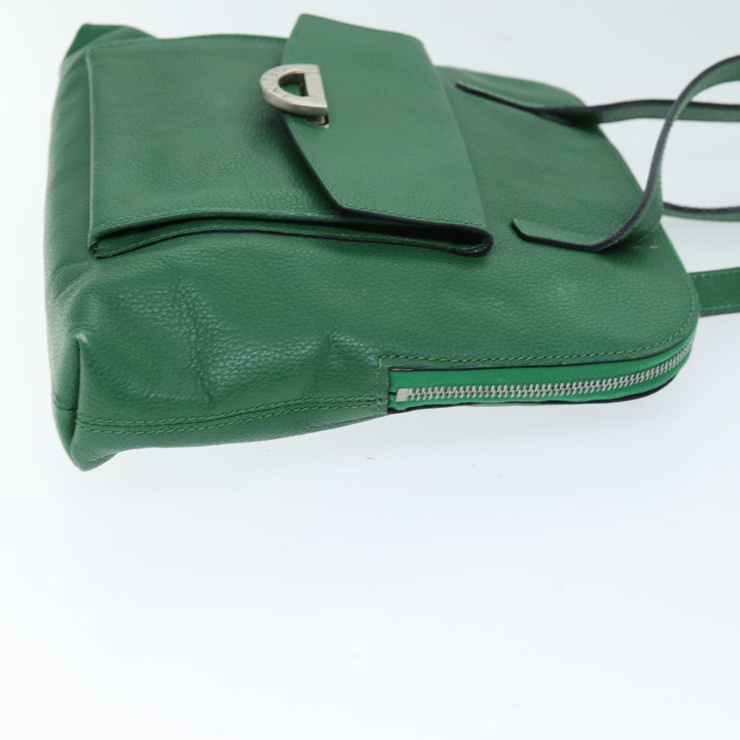 Celine Shoulder Bag Leather Green  74192