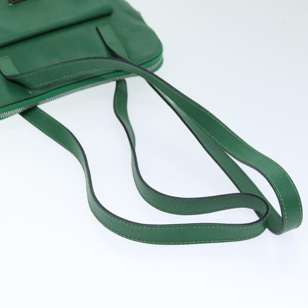 Celine Shoulder Bag Leather Green  74192