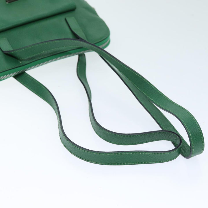 Celine Shoulder Bag Leather Green  74192