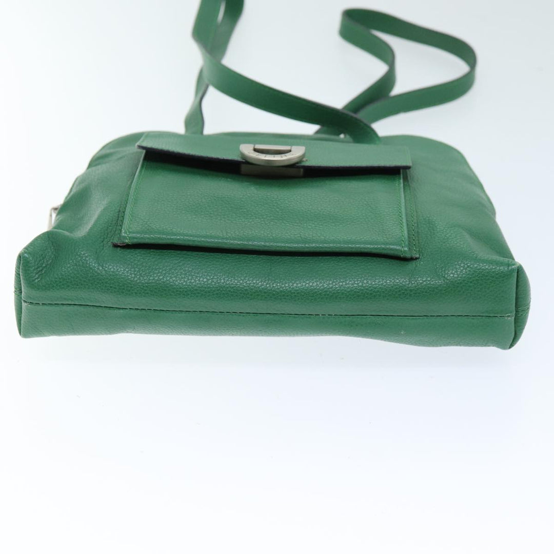 Celine Shoulder Bag Leather Green  74192
