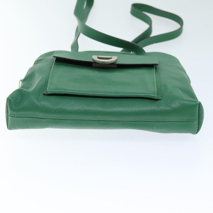 Celine Shoulder Bag Leather Green  74192