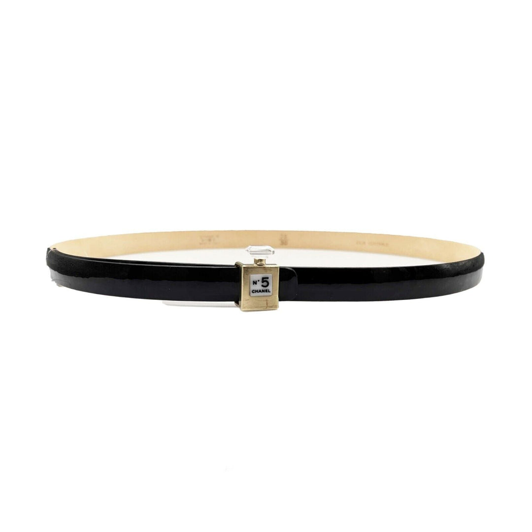 Chanel - B12 A Slim Black Belt - Perfume No.5 Bottle Buckle - 75 / 30