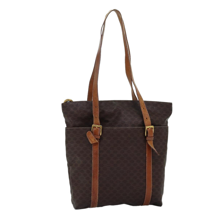 Celine Macadam Canvas Tote Bag PVC Brown Auth 74225