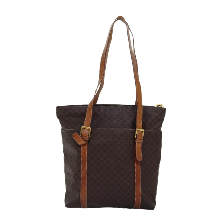 Celine Macadam Canvas Tote Bag PVC Brown Auth 74225