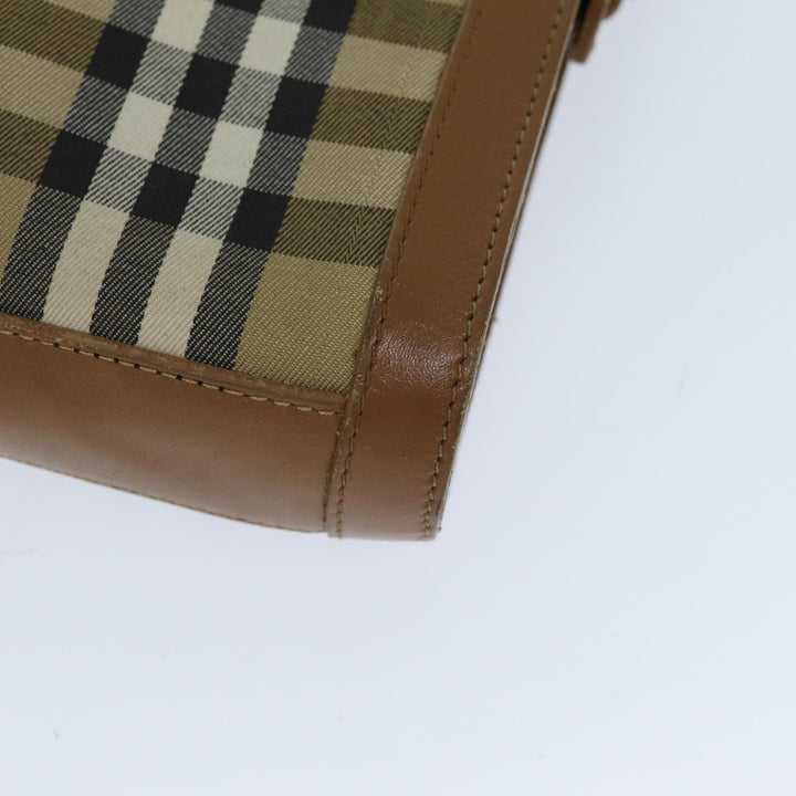 BurberrySs Nova Check Shoulder Bag Canvas Beige Auth 74254