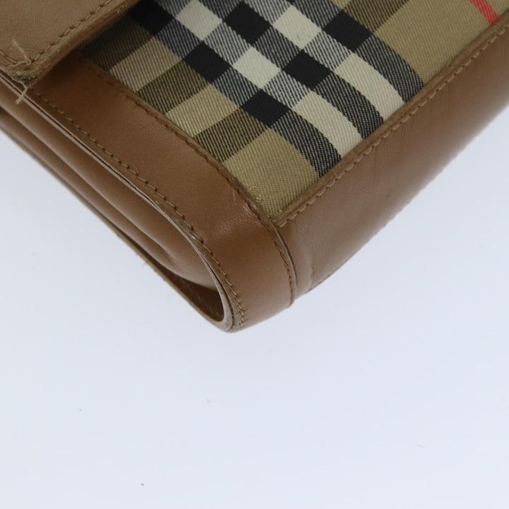 BurberrySs Nova Check Shoulder Bag Canvas Beige Auth 74254