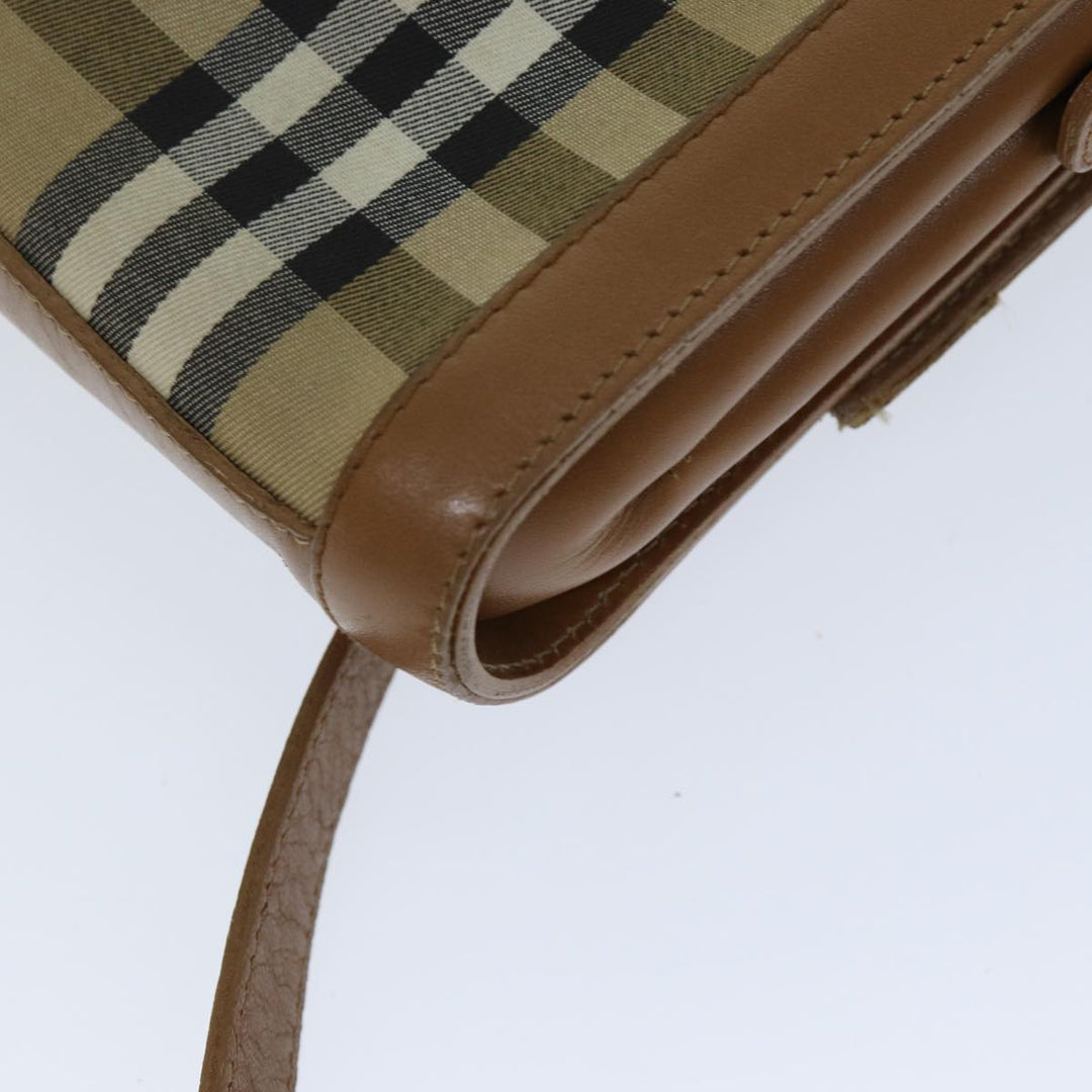 BurberrySs Nova Check Shoulder Bag Canvas Beige Auth 74254