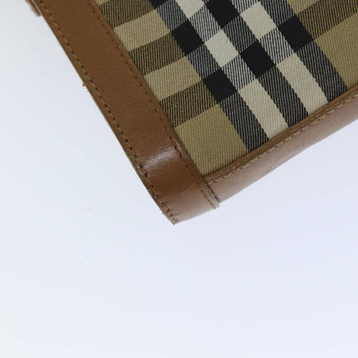 BurberrySs Nova Check Shoulder Bag Canvas Beige Auth 74254