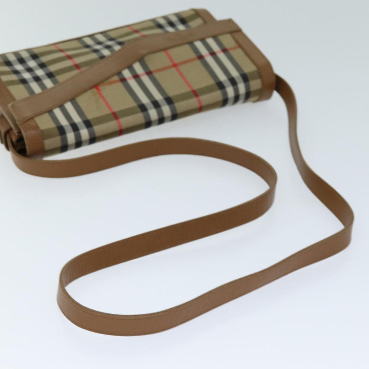 BurberrySs Nova Check Shoulder Bag Canvas Beige Auth 74254