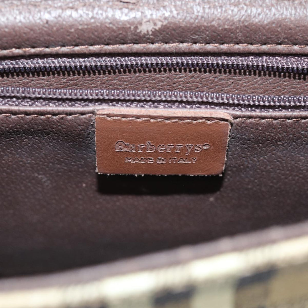 BurberrySs Nova Check Shoulder Bag PVC Leather Beige Auth 74258