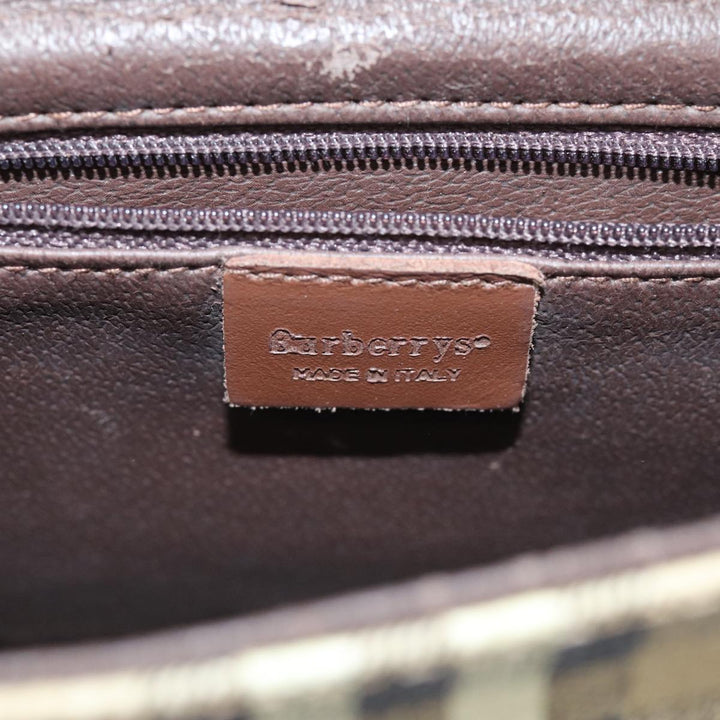 BurberrySs Nova Check Shoulder Bag PVC Leather Beige Auth 74258