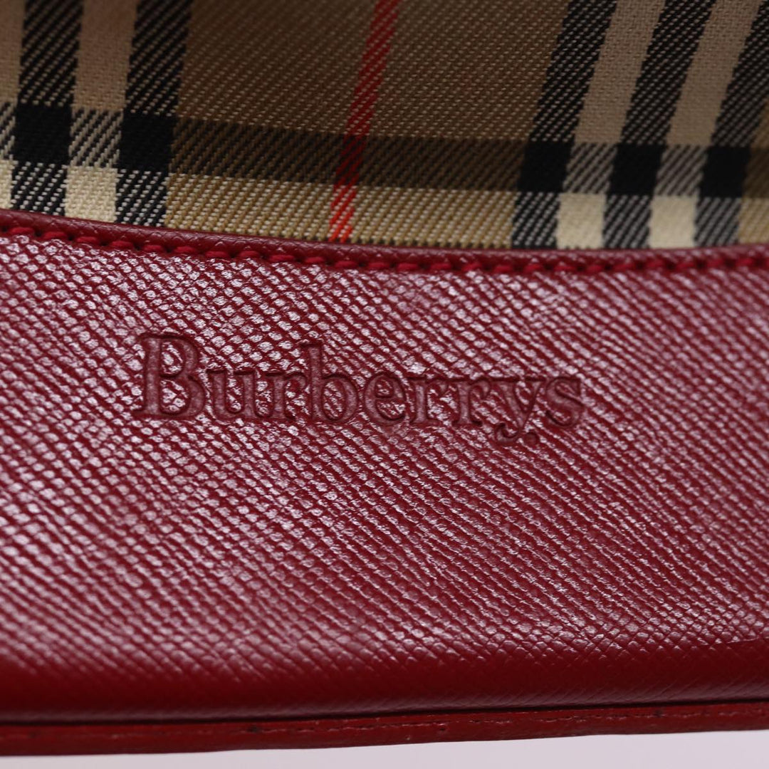 BurberrySs Nova Check Shoulder Bag Canvas Beige Red Auth 74385