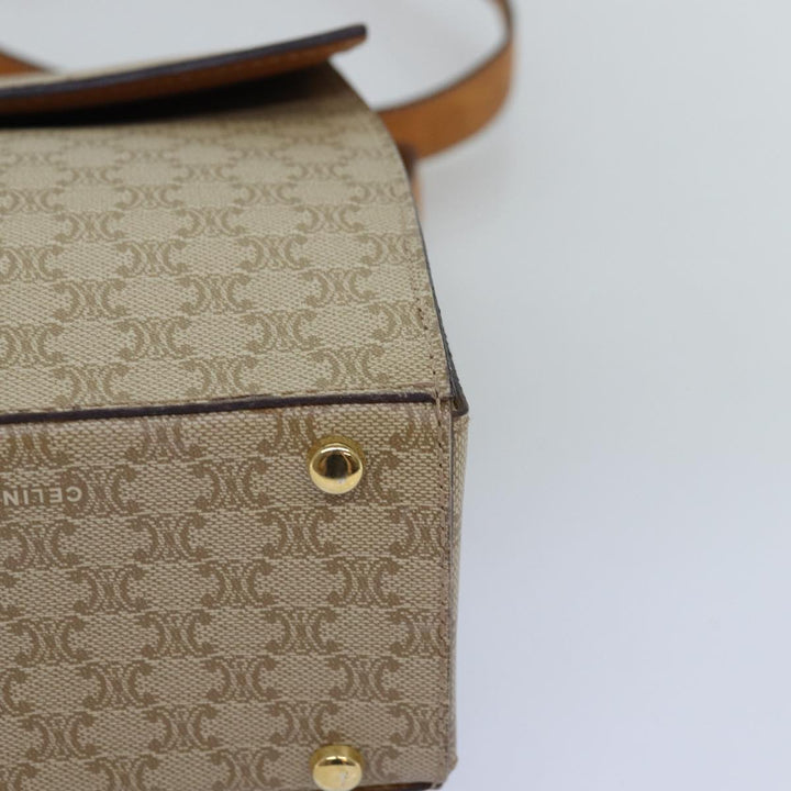 Celine Macadam Canvas Shoulder Bag Beige Auth 74388