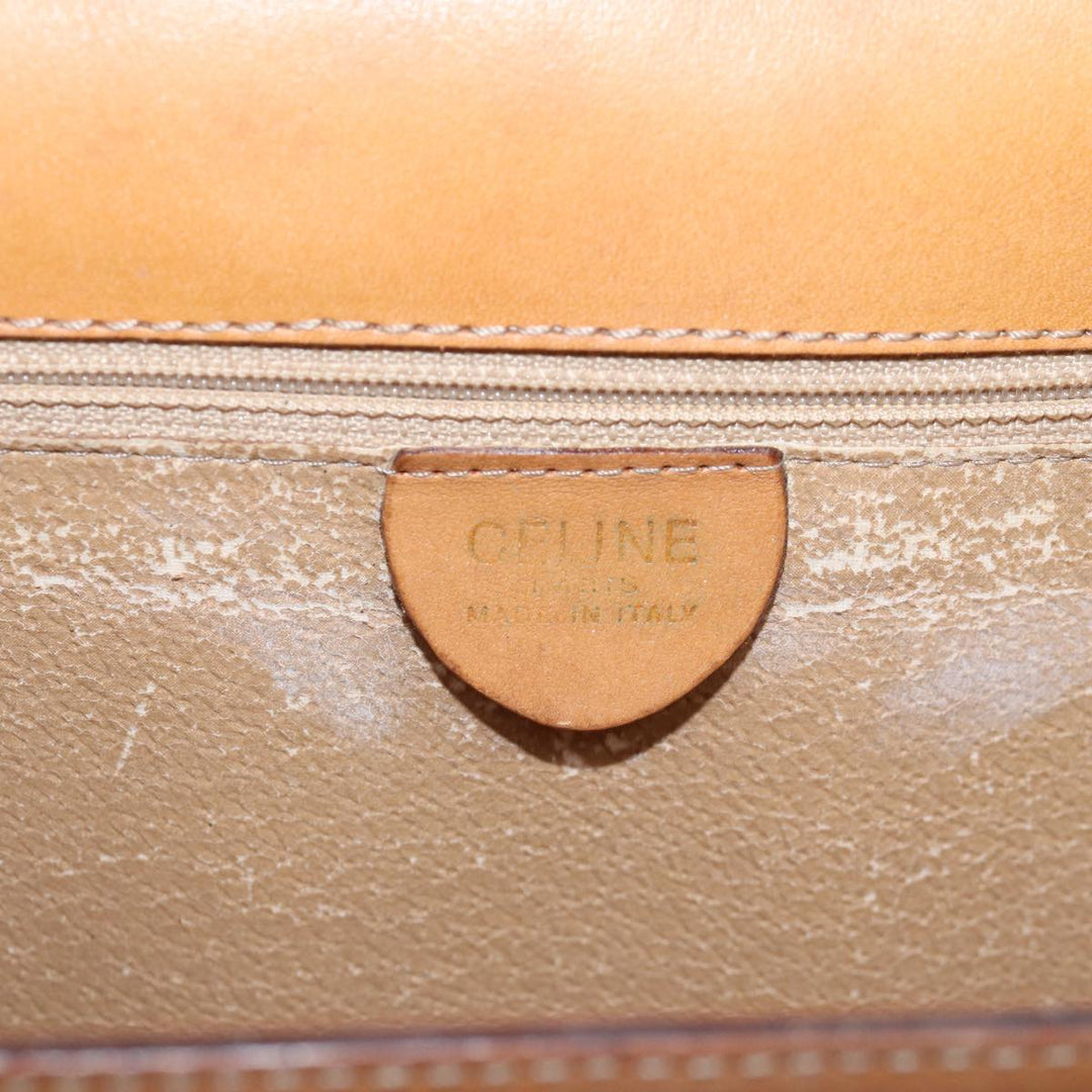 Celine Macadam Canvas Shoulder Bag Beige Auth 74388