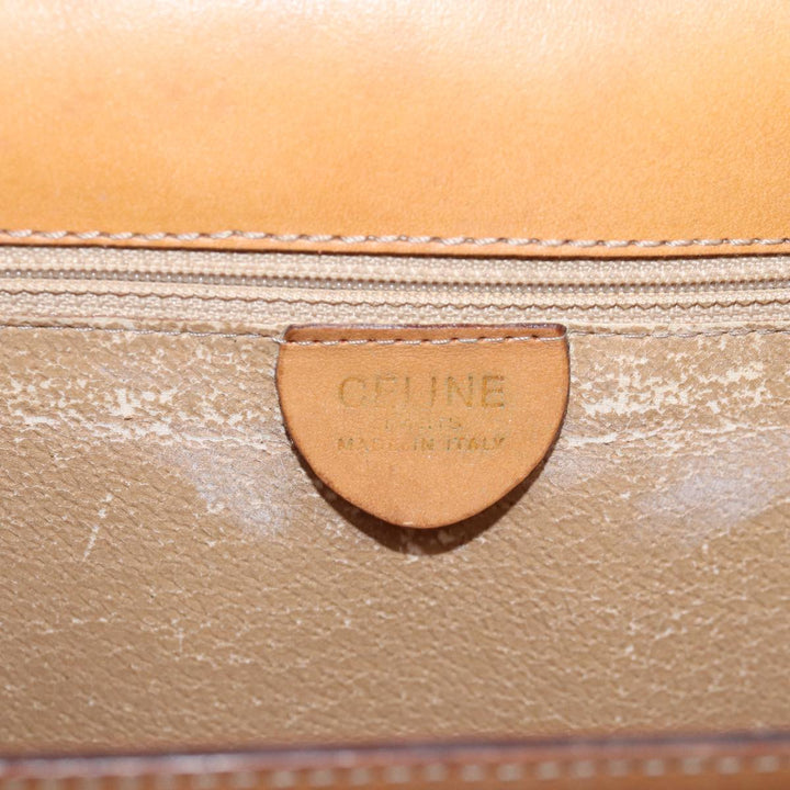 Celine Macadam Canvas Shoulder Bag Beige Auth 74388