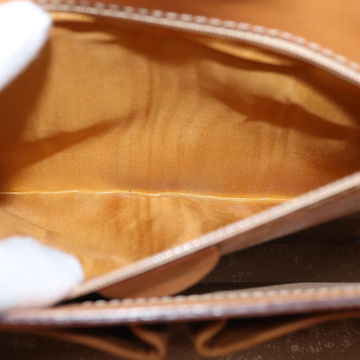 Celine Macadam Canvas Shoulder Bag Beige Auth 74388