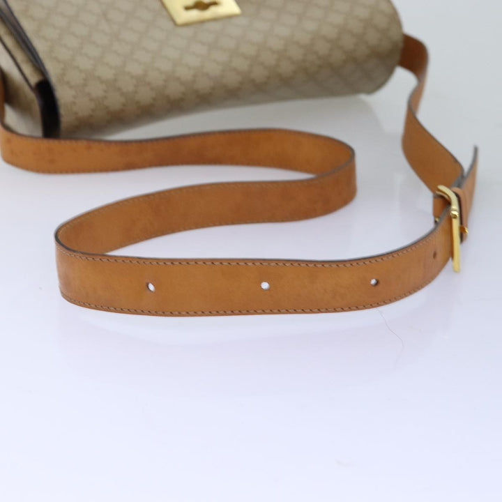 Celine Macadam Canvas Shoulder Bag Beige Auth 74388